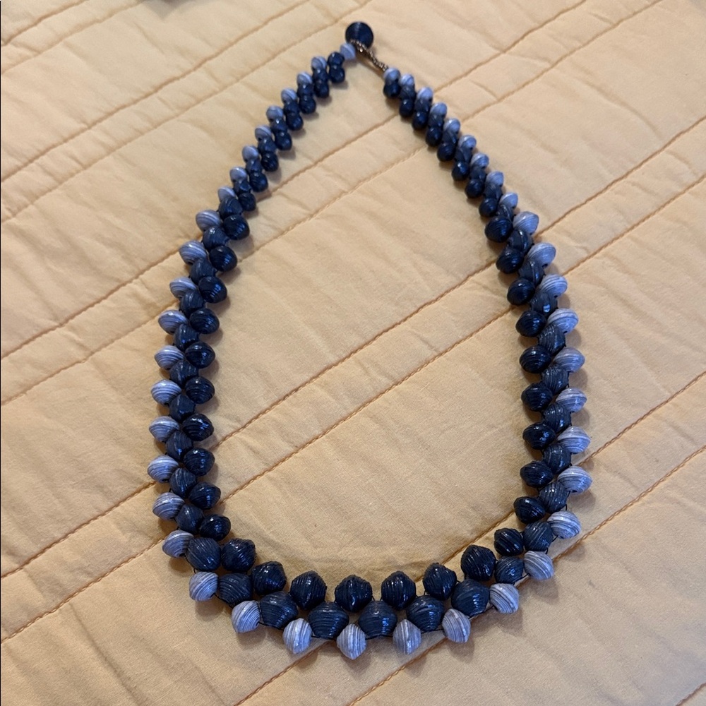 Elegant Noonday Black, gray and gold Beaded Necklace